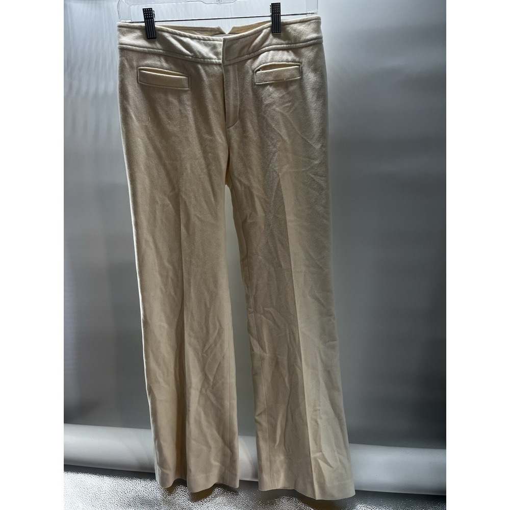 Banana Republic white wool-cashmere blend Cream Dress Pants Boot Cut Sz 0